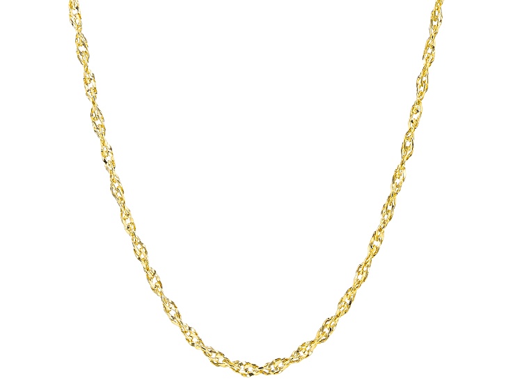 10K Yellow Gold 1.7mm Singapore Chain 20 Inch Necklace - AU1811B | JTV
