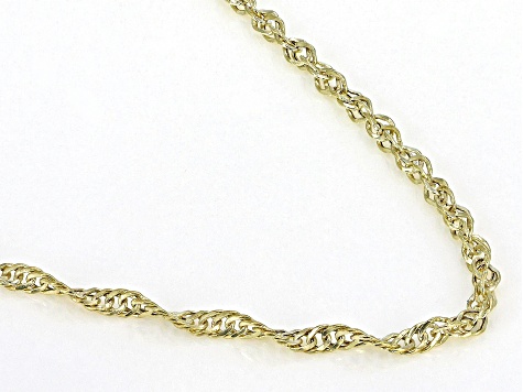 10K Yellow Gold Diamond-Cut 1.7mm Double Torchon Link 18 Inch Chain Necklace