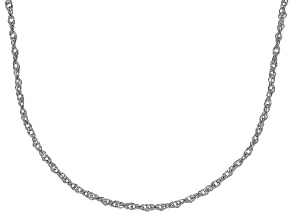 Rhodium Over 10K White Gold Diamond-Cut 1.7mm Double Torchon Link 20 Inch Chain Necklace