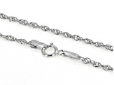 Rhodium Over 10K White Gold Diamond-Cut 1.7mm Double Torchon Link 20 Inch Chain Necklace