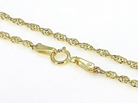 10K Yellow Gold Diamond-Cut 1.7mm Double Torchon Link 20 Inch Chain Necklace