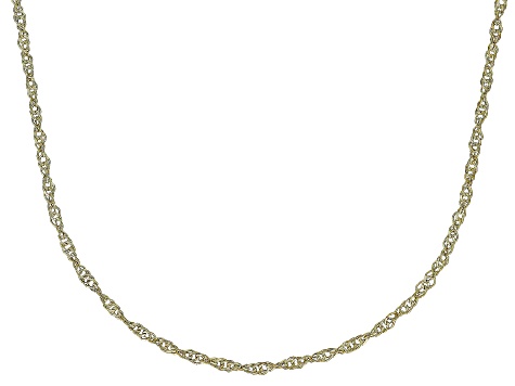 10K Yellow Gold Diamond-Cut 1.7mm Double Torchon Link 24 Inch Chain Necklace