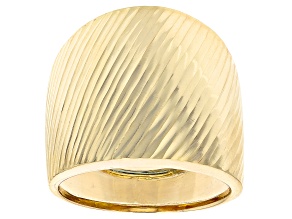 10k Yellow Gold Ribbed Band Ring