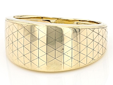 10k Yellow Gold Triangle Pattern Band Ring