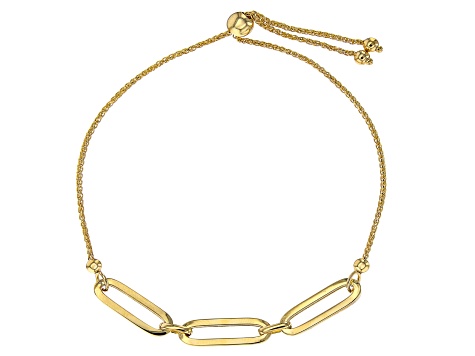 10k Solid Gold Paperclip Bracelet With Long Chain Links 10k 