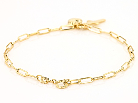 10K Yellow Gold Heart Charm Bracelet