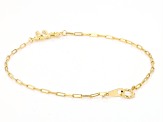 10k Yellow Gold Bow Charm Paperclip Link Bracelet