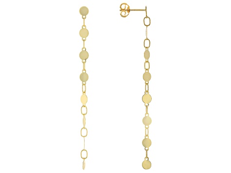 10k Yellow Gold Dangle Disc Earrings
