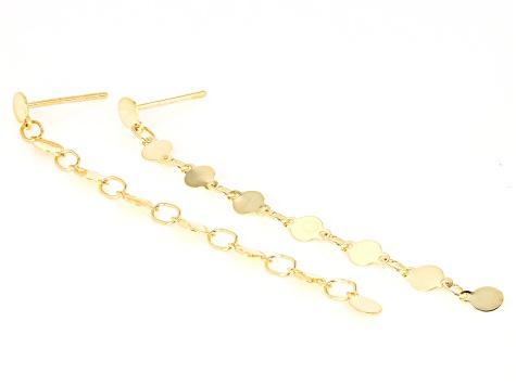 10k Yellow Gold Dangle Disc Earrings