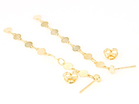 10k Yellow Gold Dangle Disc Earrings