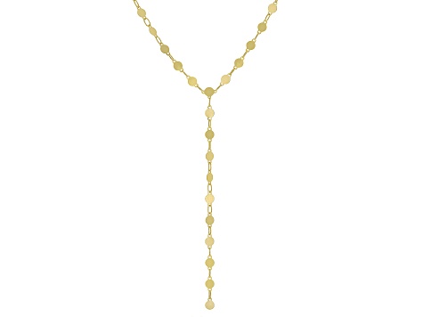 10k Yellow Gold Disc Drop Y 18 Inch Necklace