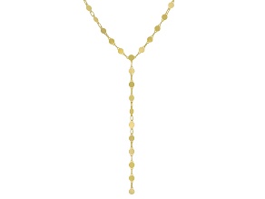 10k Yellow Gold Disc Drop Y 18 Inch Necklace