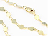 10k Yellow Gold Disc Drop Y 18 Inch Necklace