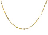 10K Yellow Gold 20 Inch Disc Station Necklace