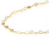 10K Yellow Gold 20 Inch Disc Station Necklace