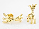 10k Yellow Gold Diamond-Cut Crossover Stud Earrings