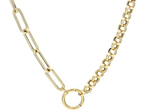 14k Yellow Gold 5.5mm Paperclip & Rolo Link 18 Inch Necklace