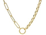 14k Yellow Gold 5.5mm Paperclip & Rolo Link 18 Inch Necklace