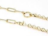 14k Yellow Gold 5.5mm Paperclip & Rolo Link 18 Inch Necklace