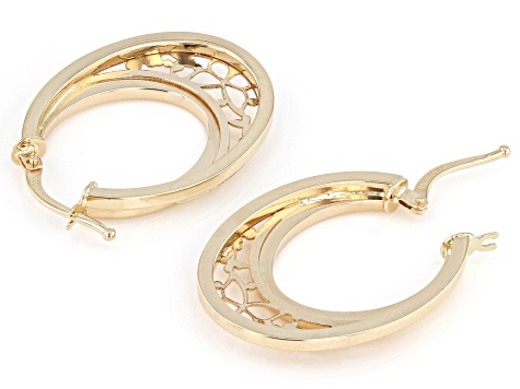 14k Yellow Gold Butterfly Cut-Out Hoop Earrings