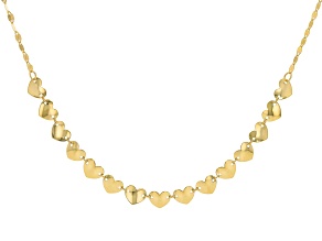 10k Yellow Gold 18 Inch Heart Necklace
