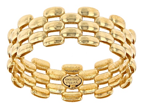 10k Yellow Gold Panther Link Ring