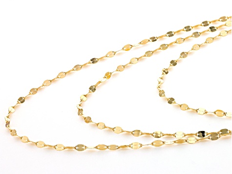 10k Yellow Gold Three-Strand 18 Inch Necklace