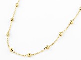 10k Yellow Gold Bead Station 18 Inch Necklace