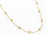 10k Yellow Gold Bead Station 20 Inch Necklace