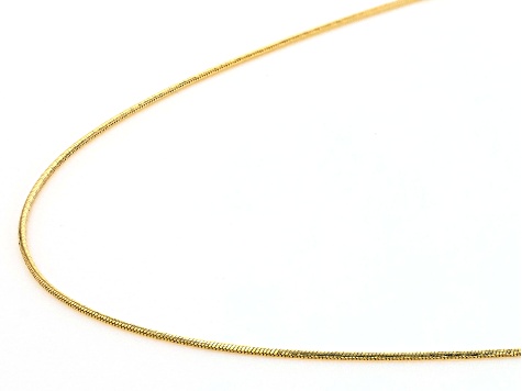 10k Yellow Gold Diamond-Cut Round Snake 18 Inch Chain