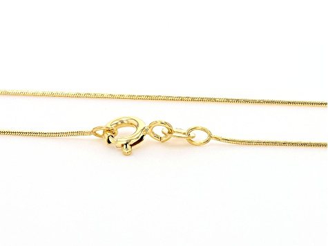 10k Yellow Gold Diamond-Cut Round Snake 18 Inch Chain