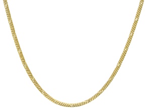 10k Yellow Gold Spiral Diamond-Cut Snake 18 Inch Chain