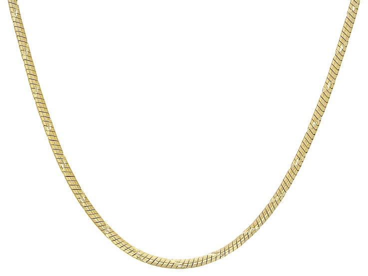 10k Yellow Gold Spiral Diamond-Cut Snake 18 Inch Chain - AU1877A