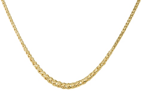 10k Yellow Gold Flat Diamond-Cut Wheat Link 20 Inch Necklace