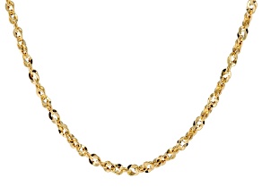 10k Yellow Gold Mirror Concave Rope 20 Inch Chain