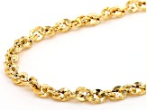 10k Yellow Gold Mirror Concave Rope 24 Inch Chain