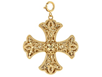 10k Yellow Gold Filigree Cross Charm Pendant