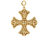 10k Yellow Gold Filigree Cross Charm Pendant