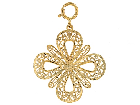 10k Yellow Gold Flower Charm Pendant