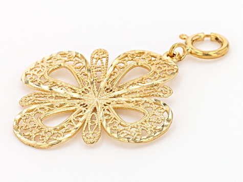 10k Yellow Gold Flower Charm Pendant