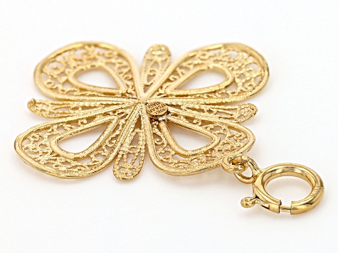 10k Yellow Gold Flower Charm Pendant