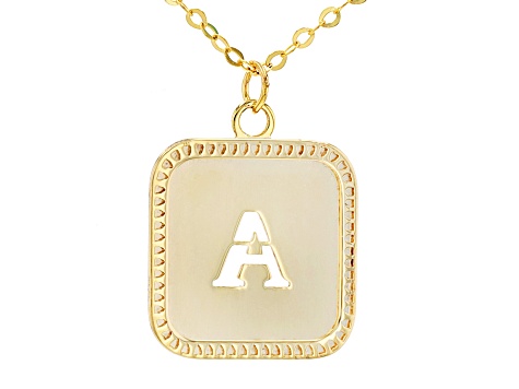 10k Yellow Gold Cut-Out Initial A 18 Inch Necklace