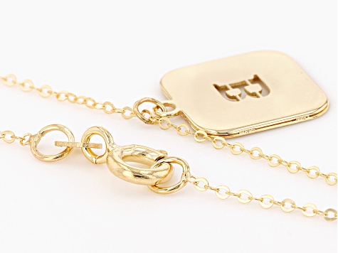 10k Yellow Gold Cut-Out Initial B 18 Inch Necklace