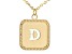 10k Yellow Gold Cut-Out Initial D 18 Inch Necklace