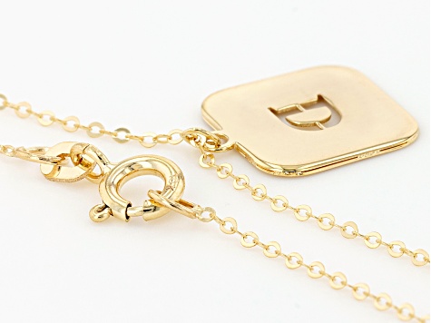 10k Yellow Gold Cut-Out Initial D 18 Inch Necklace