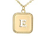 10k Yellow Gold Cut-Out Initial E 18 Inch Necklace