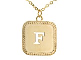 10k Yellow Gold Cut-Out Initial F 18 Inch Necklace