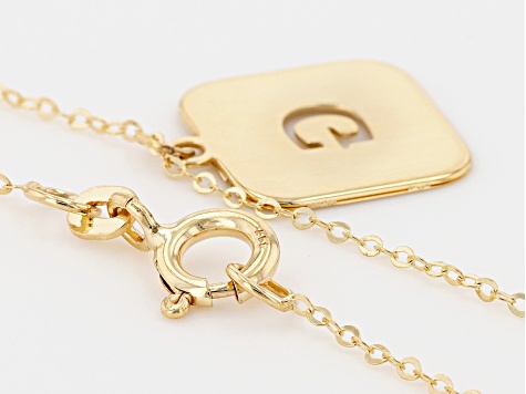 10k Yellow Gold Cut-Out Initial G 18 Inch Necklace