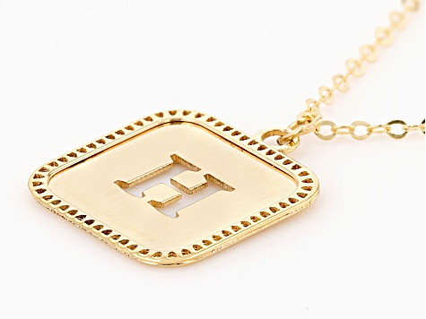 10k Yellow Gold Cut-Out Initial H 18 Inch Necklace