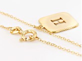 10k Yellow Gold Cut-Out Initial H 18 Inch Necklace